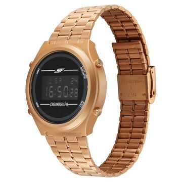 SF CirQle Digital Dial Rose Gold Stainless Steel Strap Watch For Men